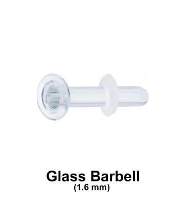 1.6 mm Glass Piercing Straight Bar with Clear O-ring